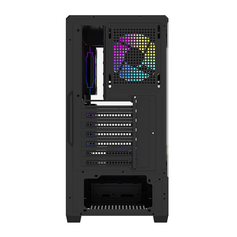 Gabinete Gamer Aigo DarkFlash C365, Lateral de Vidro, Com 5 fans, ARGB, Preto, C365-BK-5F
