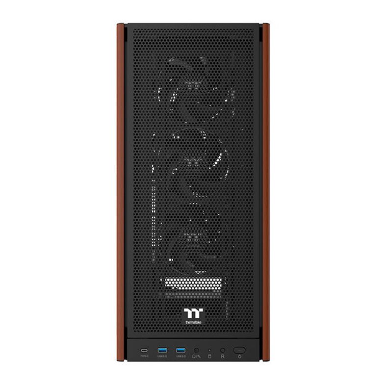 Gabinete Gamer Thermaltake S370 Wood Style, Mid-Tower, Lateral de Vidro, Preto, CA-11J-00M1WN-00