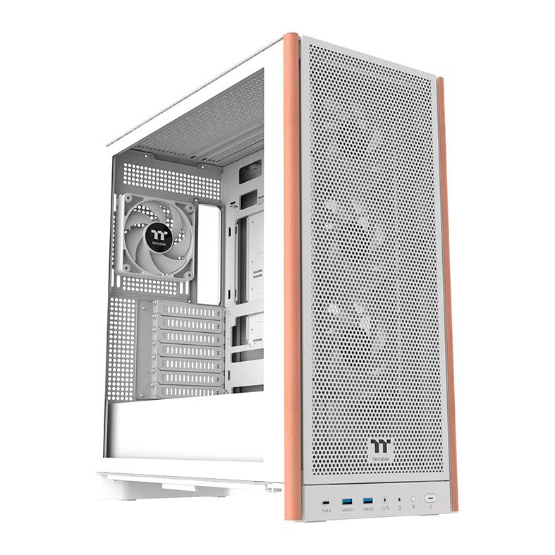 Gabinete Gamer Thermaltake S370 Wood Style, Mid-Tower, Lateral de Vidro, Branco, CA-11J-00M6WN-00