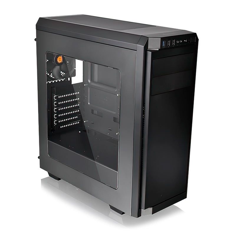 Gabinete Gamer ThermalTake V100, Mid Tower, Preto,Lateral acrílico, ATX, Com 1 Fan, CA-1K7-00M1WN-00