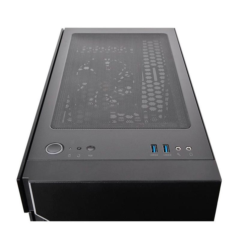 Gabinete Thermaltake H200 TG RGB Preto Lateral Vidro Temp, CA-1M3-00M1WN-00