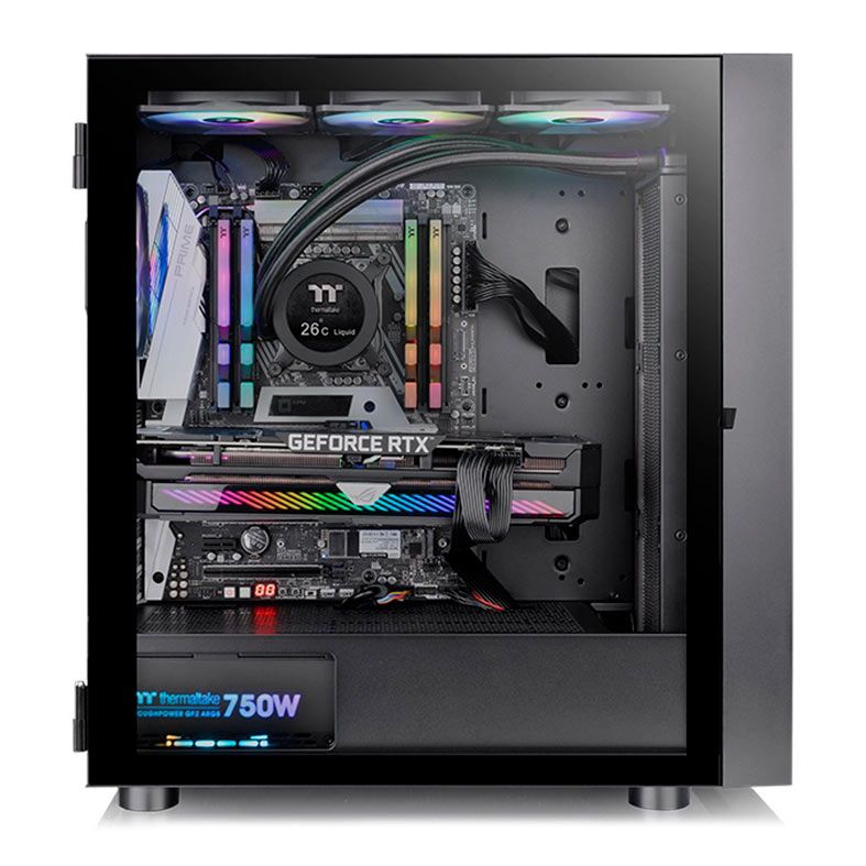 Gabinete Gamer Thermaltake H570 TG ARGB, Mid-Tower, Lateral de Vidro, Com 3 Fans, Preto, CA-1T9-00M1WN-01