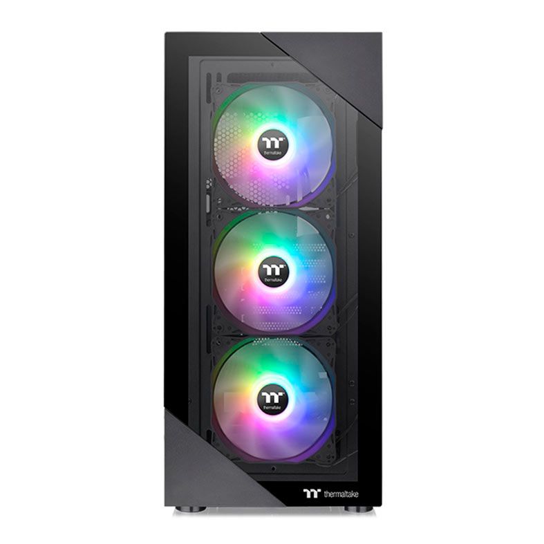 Gabinete Gamer Thermaltake View 200 TG, ARGB, Mid-Tower, Lateral de Vidro, Com 3 Fans, Preto, CA-1X3-00M1WN-00