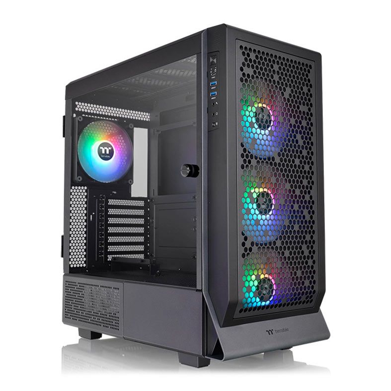 Gabinete Gamer Thermaltake Ceres 500 TG, ARGB, Mid-Tower, Lateral de Vidro, Preto, CA-1X5-00M1WN-00