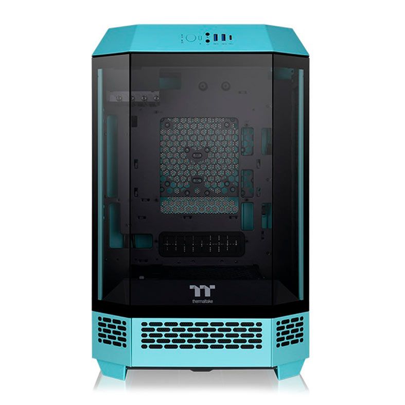 Gabinete Gamer Thermaltake The Tower 300 Turquoise Edition, Mini-Tower, Lateral de Vidro, CA-1Y4-00SBWN-00
