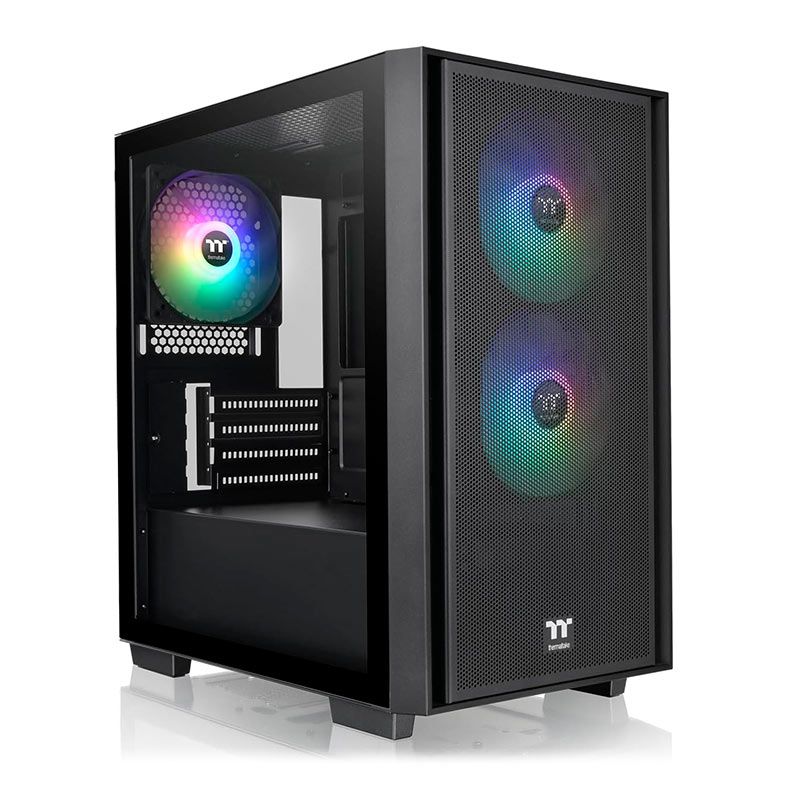 Gabinete Gamer Thermaltake Versa H16 TG, ARGB, Micro-Tower, Lateral de Vidro, Preto, CA-1Y8-00S1WN-02