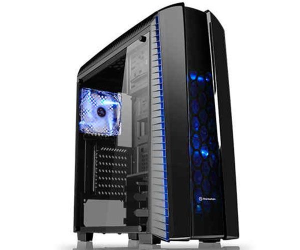 Gabinete Thermaltake Versa N27 Preto Com LED Azul, CA-3H6-50M1WU-01 + Fonte Smart White 500W 80Plus