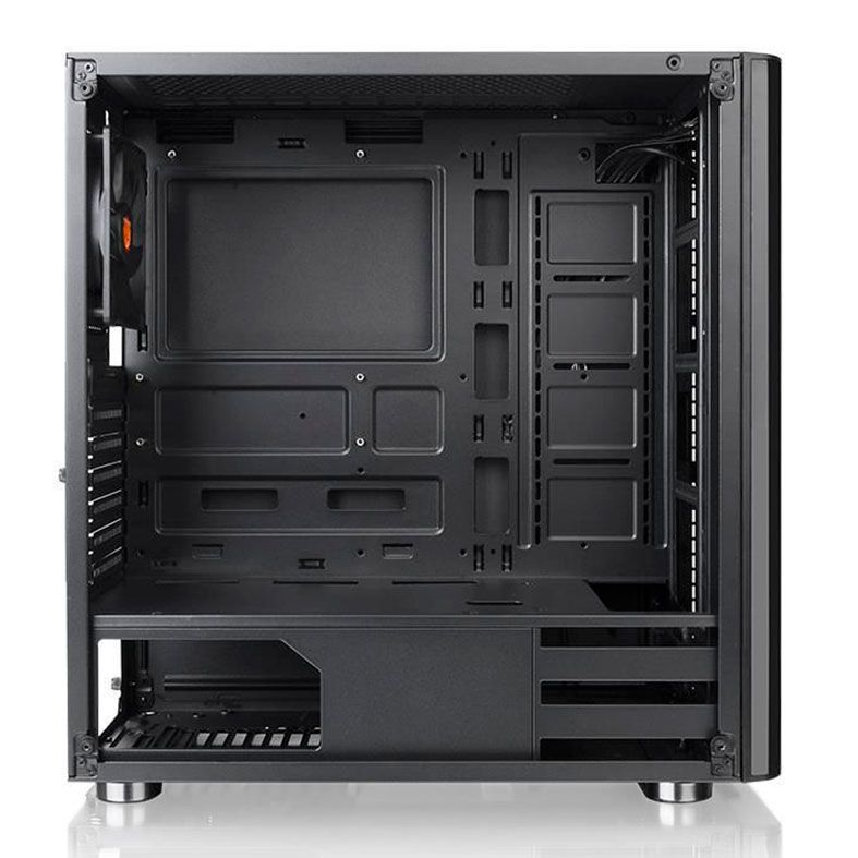Gabinete Thermaltake V200 TG RGB Lateral Vidro Temp Preto + Fonte 600W, CA-3K8-60M1WZ-00