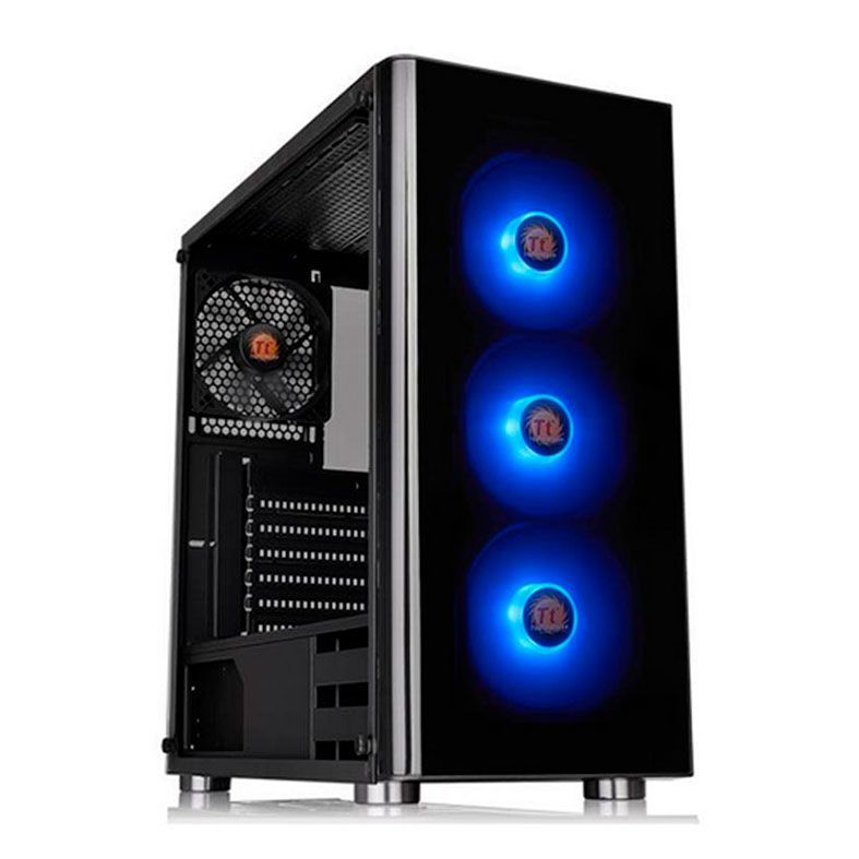 Gabinete Thermaltake V200 TG RGB Lateral Vidro Temp Preto + Fonte 600W, CA-3K8-60M1WZ-00