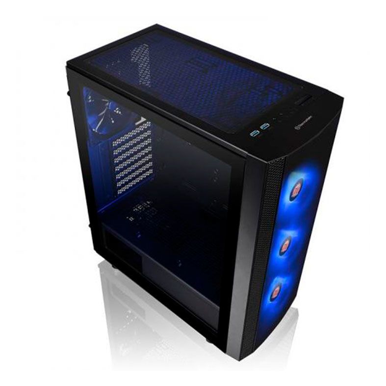 Gabinete Thermaltake Versa J25 TG ARGB Preto + Fonte 600W, CA-3L8-60M1WZ-00