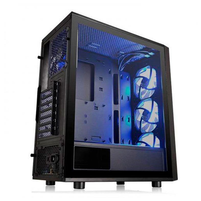 Gabinete Thermaltake Versa J25 TG ARGB Preto + Fonte 600W, CA-3L8-60M1WZ-00