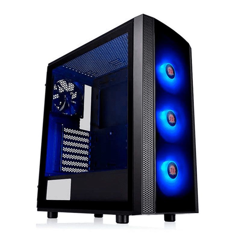 Gabinete Thermaltake Versa J25 TG ARGB Preto + Fonte 600W, CA-3L8-60M1WZ-00