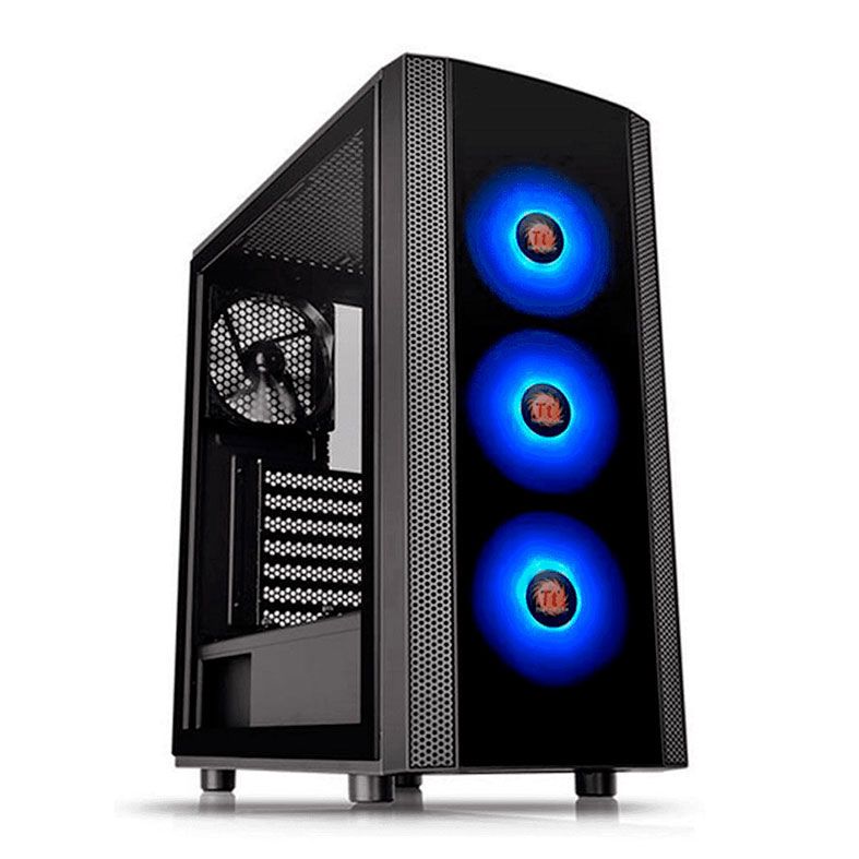 Gabinete Thermaltake Versa J25 TG ARGB Preto + Fonte 600W, CA-3L8-60M1WZ-00