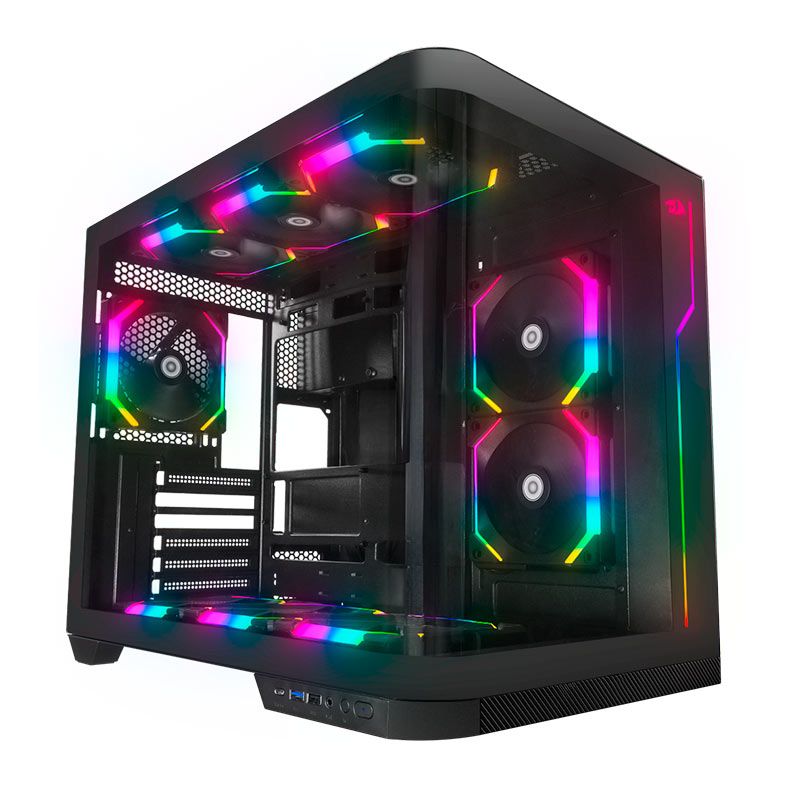 Gabinete Gamer Redragon Wideload Extreme, RGB, Mid-Tower, Lateral de Vidro, Preto, CA-605B