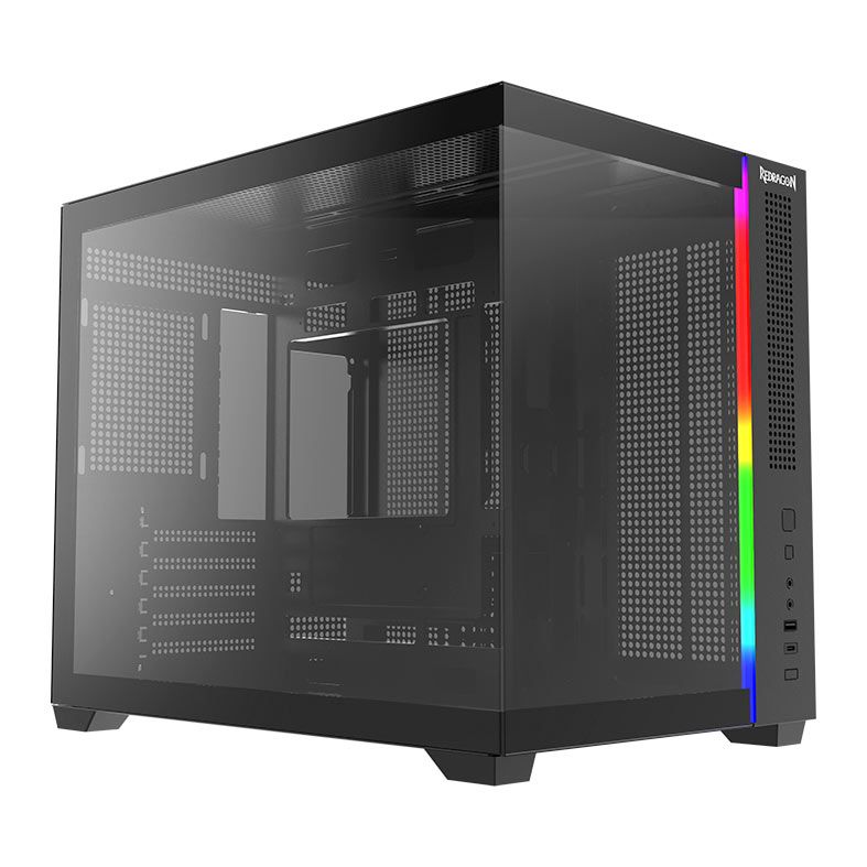Gabinete Gamer Redragon Wideload Mini Lite, RGB, Mini-Tower, Lateral de Vidro, Preto, CA-611B