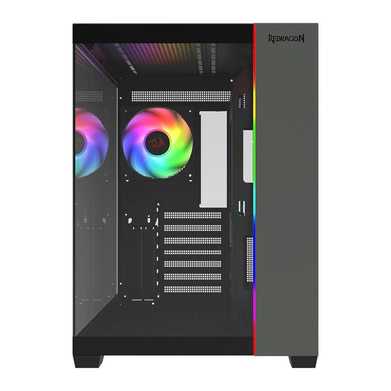 Gabinete Gamer Redragon Tesseract, RGB, Mid-Tower, Lateral de Vidro, Preto, CA-614B