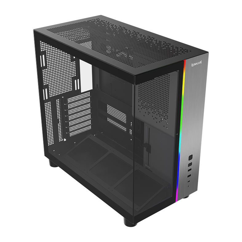 Gabinete Gamer Redragon Wideload Pulse, ARGB, Mid-Tower, Lateral de Vidro, Preto, CA-620B