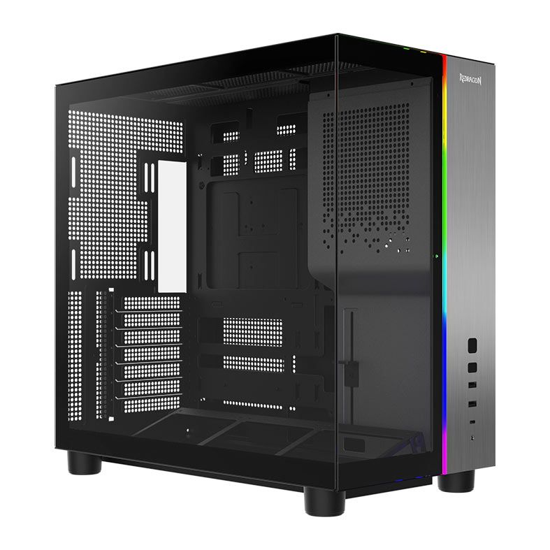 Gabinete Gamer Redragon Wideload Pulse, ARGB, Mid-Tower, Lateral de Vidro, Preto, CA-620B