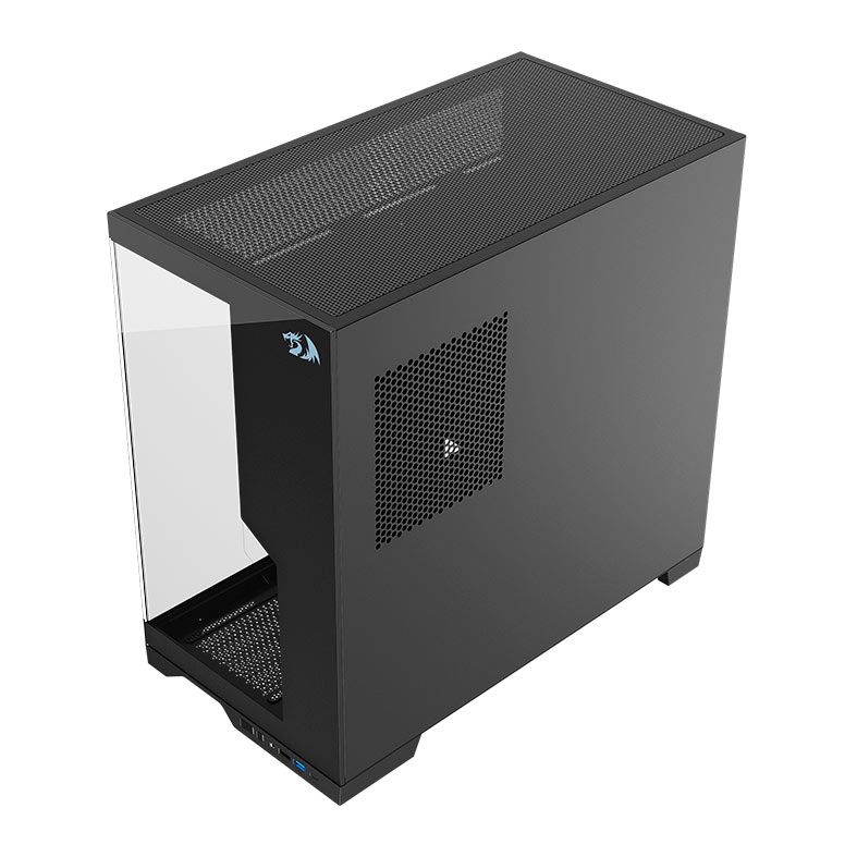 Gabinete Redragon Flux, Mid-Tower, Lateral de Vidro, Sem Fans, Preto, CA-632B