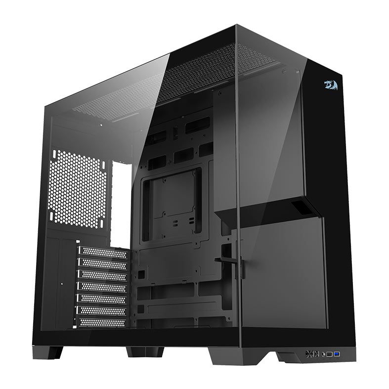 Gabinete Redragon Flux, Mid-Tower, Lateral de Vidro, Sem Fans, Preto, CA-632B
