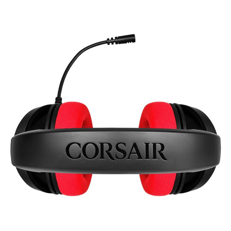 Headset Gamer Corsair HS35 Stereo Switch/PC/Mobile Preto/Vermelho Drivers 50mm, CA-9011198-NA