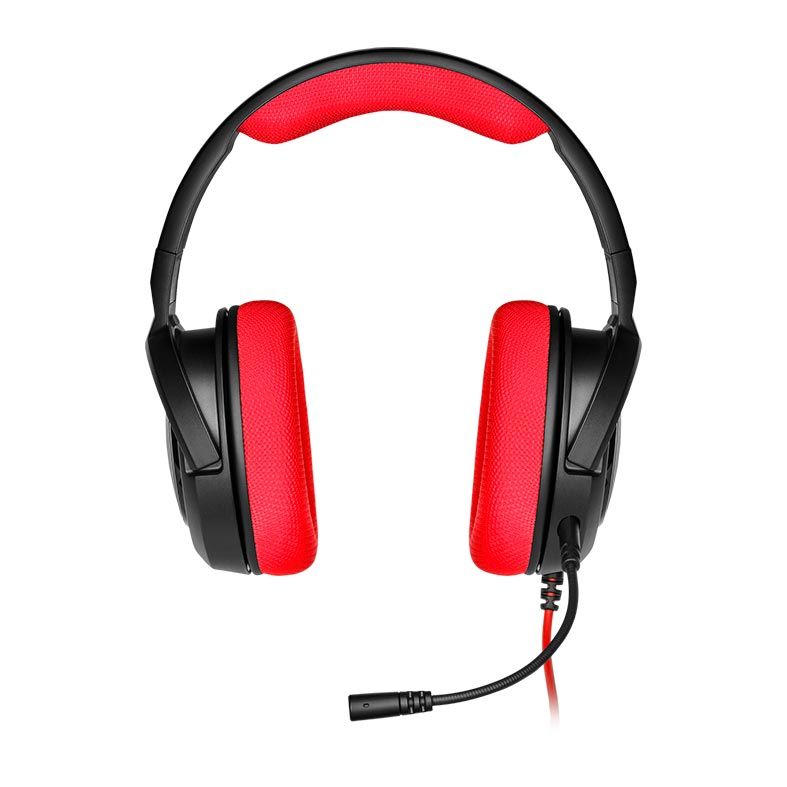 Headset Gamer Corsair HS35 Stereo Switch/PC/Mobile Preto/Vermelho Drivers 50mm, CA-9011198-NA