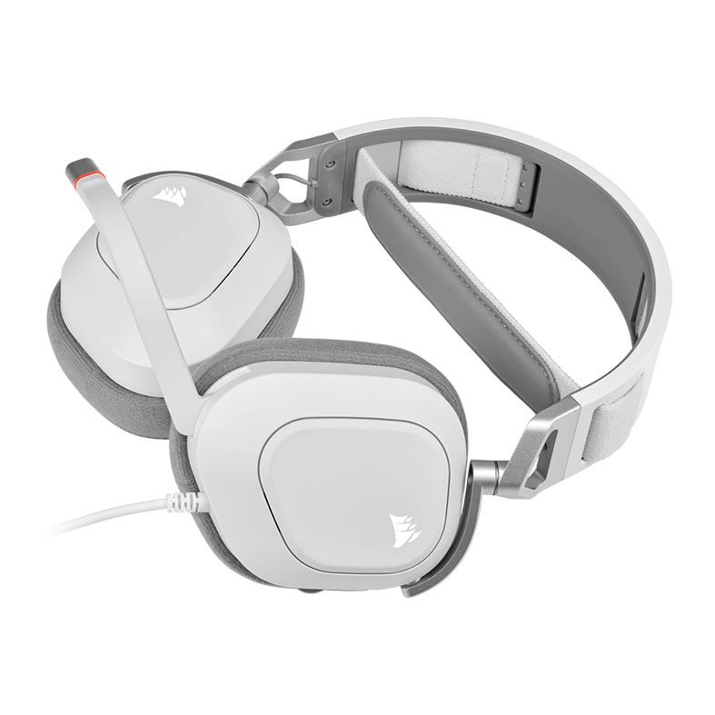 Headset Gamer Corsair HS80, RGB, Som Surround 7.1, Drivers 50mm, Branco, CA-9011238-NA