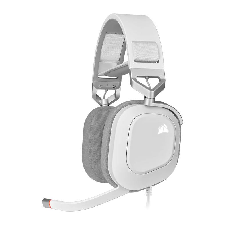 Headset Gamer Corsair HS80, RGB, Som Surround 7.1, Drivers 50mm, Branco, CA-9011238-NA