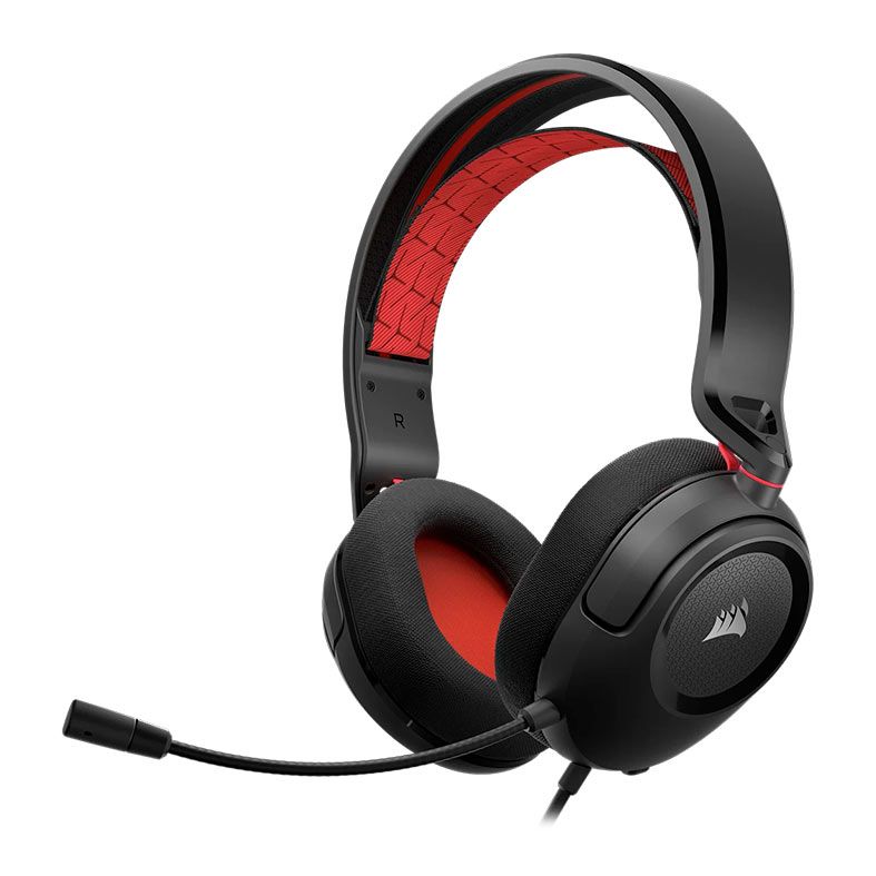 Headset Gamer Corsair HS35 V2, Multiplataforma, Drivers 50mm, Preto e Vermelho, CA-9011384-NA