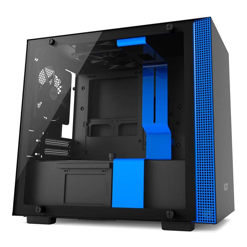 Gabinete NZXT H200 Lateral em Vidro Azul/Preto, CA-H200B-BL