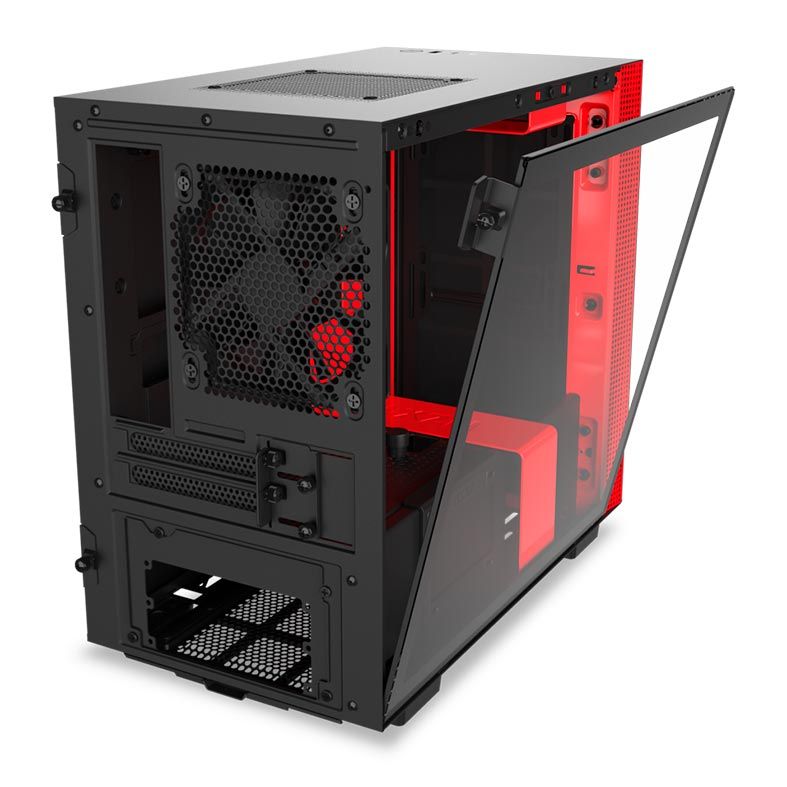 Gabinete NZXT H210 Preto/Vermelho, CA-H210B-BR