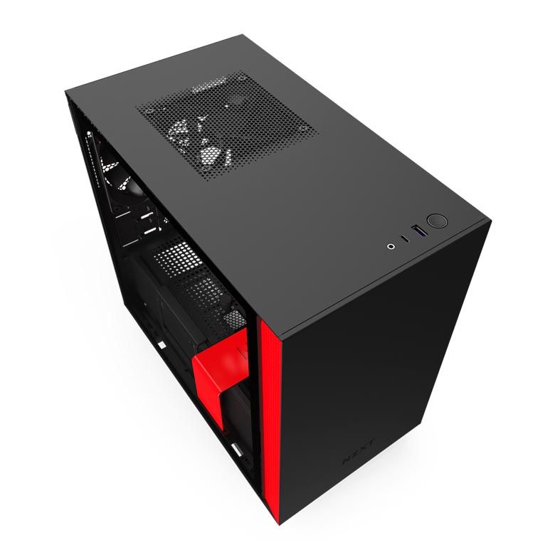 Gabinete NZXT H210 Preto/Vermelho, CA-H210B-BR