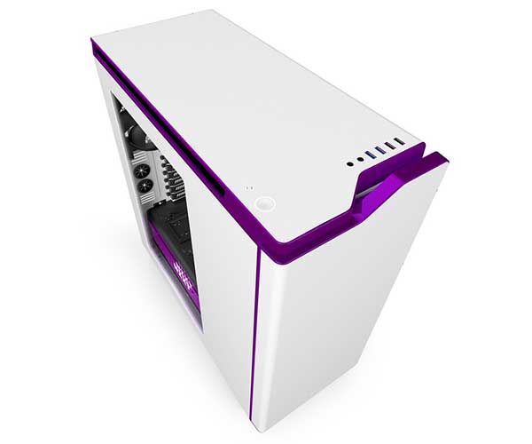 Gabinete NZXT H440 Branco/Roxo Com Janela, CA-H442W-W2