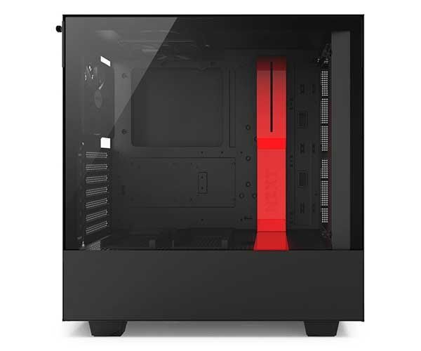 Gabinete NZXT H500 Lateral em Vidro Preto/Vermelho, CA-H500B-BR