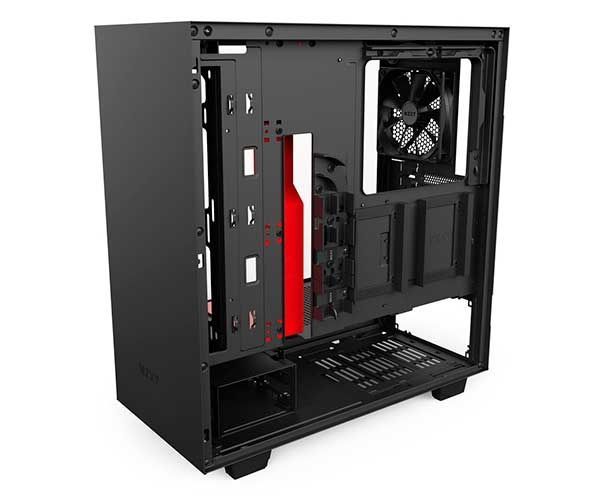 Gabinete NZXT H500 Lateral em Vidro Preto/Vermelho, CA-H500B-BR