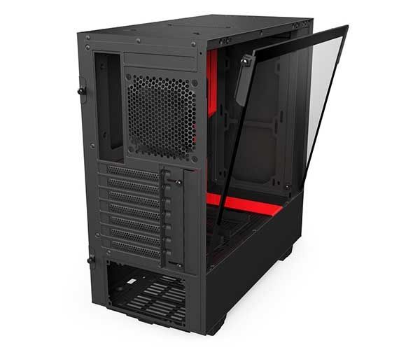 Gabinete NZXT H500 Lateral em Vidro Preto/Vermelho, CA-H500B-BR