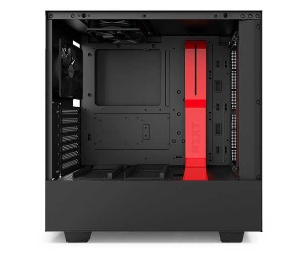 Gabinete NZXT H500 Lateral em Vidro Preto/Vermelho, CA-H500B-BR