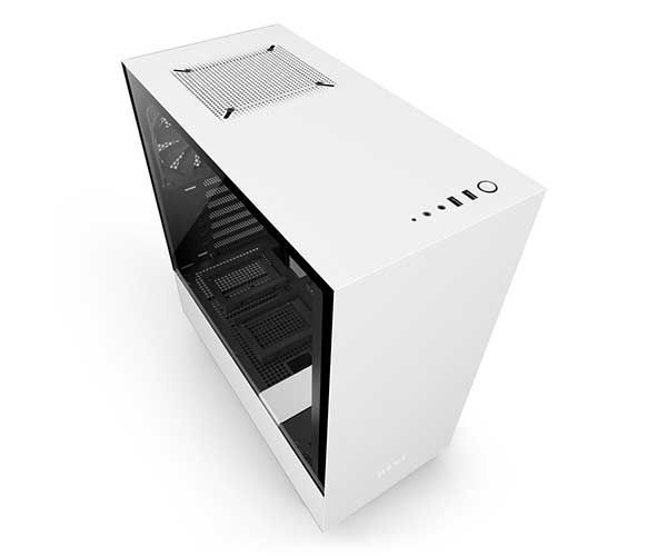 Gabinete NZXT H500 Lateral em Vidro Branco/Preto, CA-H500B-W1