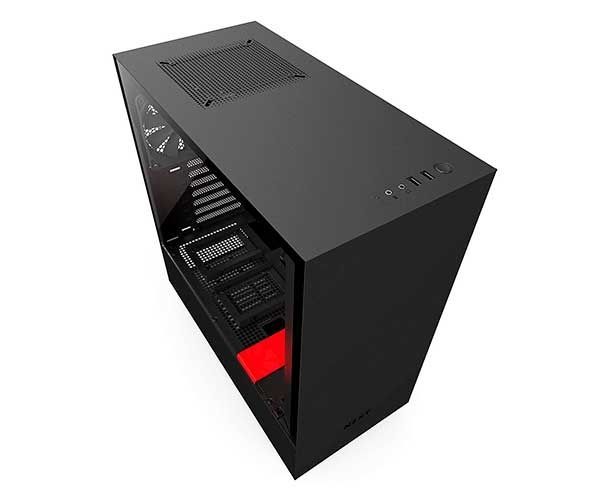 Gabinete NZXT H500i Lateral em Vidro Preto/Vermelho, CA-H500W-BR