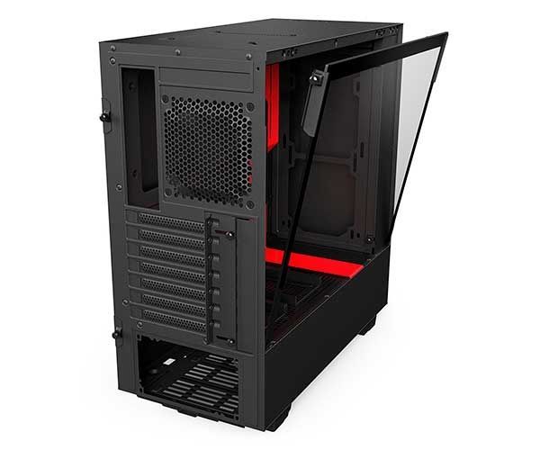 Gabinete NZXT H500i Lateral em Vidro Preto/Vermelho, CA-H500W-BR
