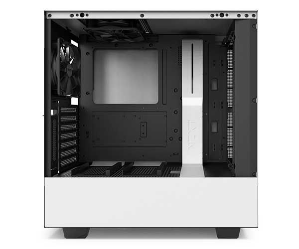 Gabinete NZXT H500i Lateral em Vidro Branco/Preto, CA-H500W-W1