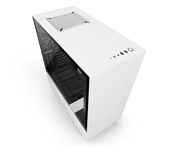 Gabinete NZXT H500i Lateral em Vidro Branco/Preto, CA-H500W-W1
