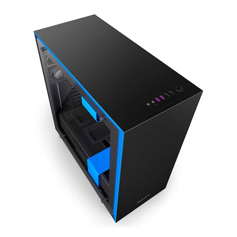 Gabinete NZXT H700 Lateral em Vidro Temp Preto/Azul, CA-H700B-BL