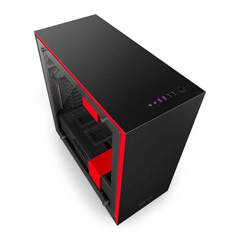 Gabinete NZXT H700 Lateral em Vidro Temp Preto/Vermelho, CA-H700B-BR
