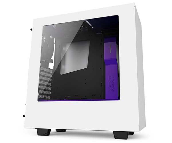 Gabinete NZXT S340 Branco Com Roxo, CA-S340W-W3