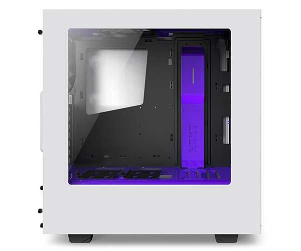 Gabinete NZXT S340 Branco Com Roxo, CA-S340W-W3