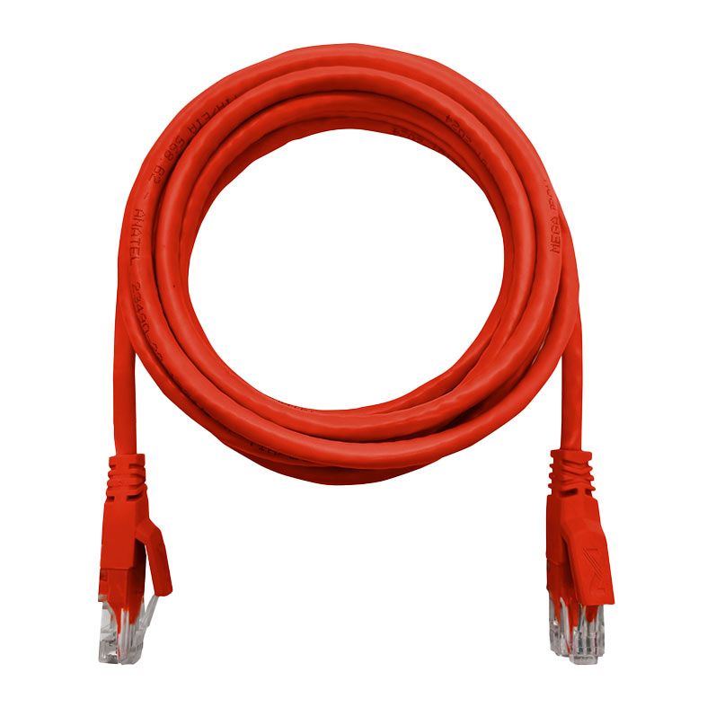 Cabo de Rede Megatron CAT6, 3m, Vermelho, CAT6-3.0-VM
