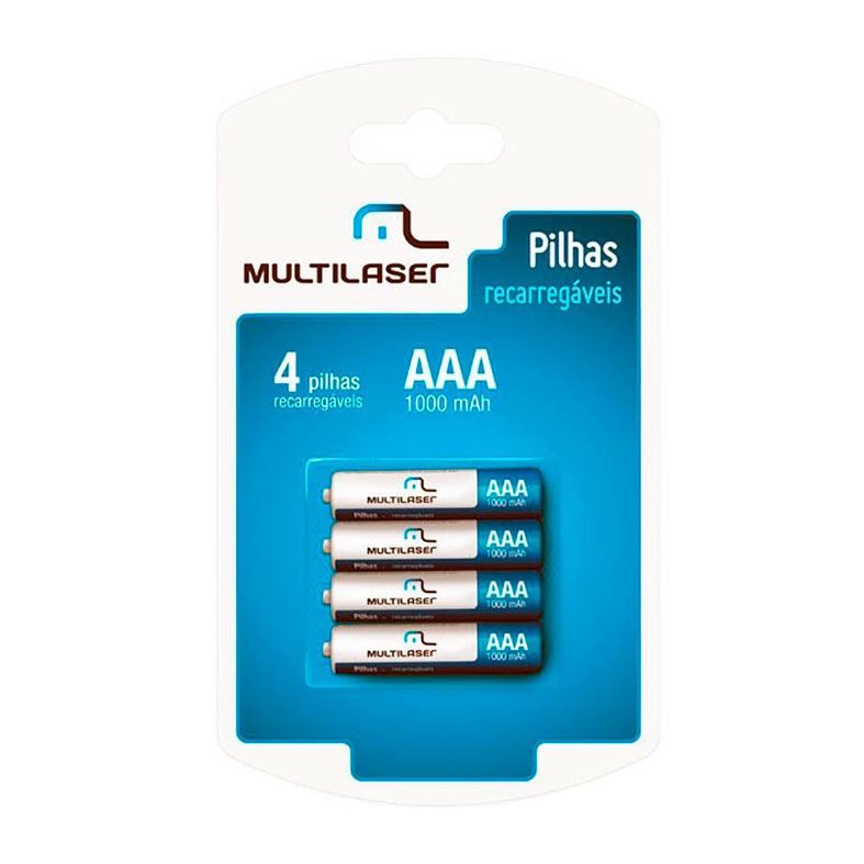 Pilhas Recarregaveis Multi 4 Pilhas AAA 1000mAh, CB050