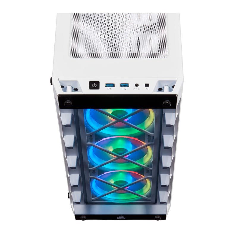 Gabinete Corsair iCUE 465X RGB Vidro Temp Branco Mid Tower, CC-9011189-WW