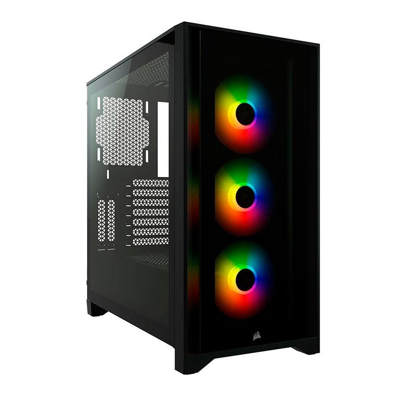 Gabinete Corsair ICUE 4000X RGB Vidro Temperado Preto Mid Tower, CC-9011204-WW